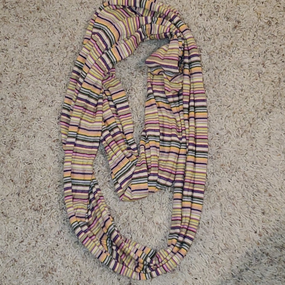 Multi Colored Striped Infinity Scarf